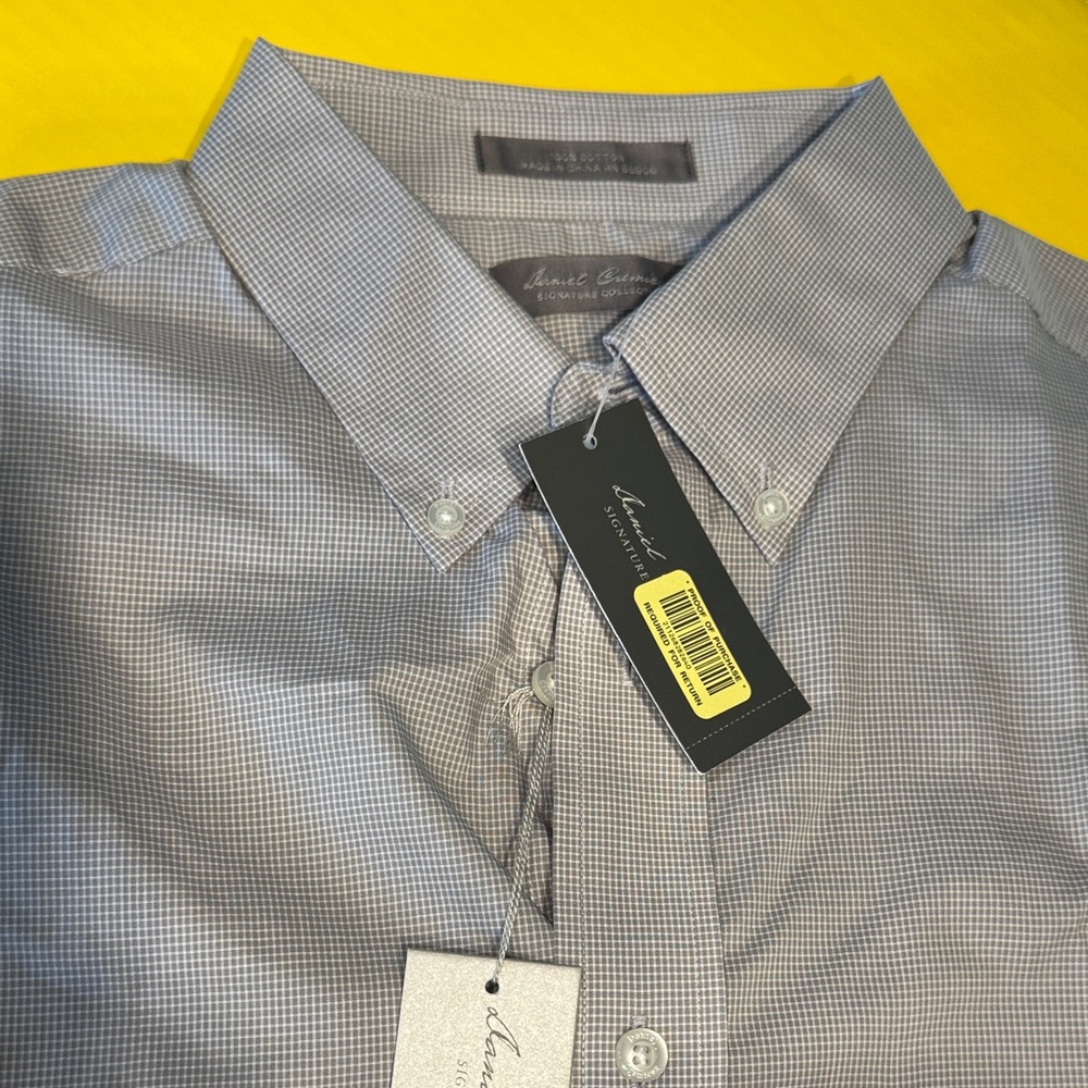 Men's Gray Checkered Shirt by Daniel Cremieux